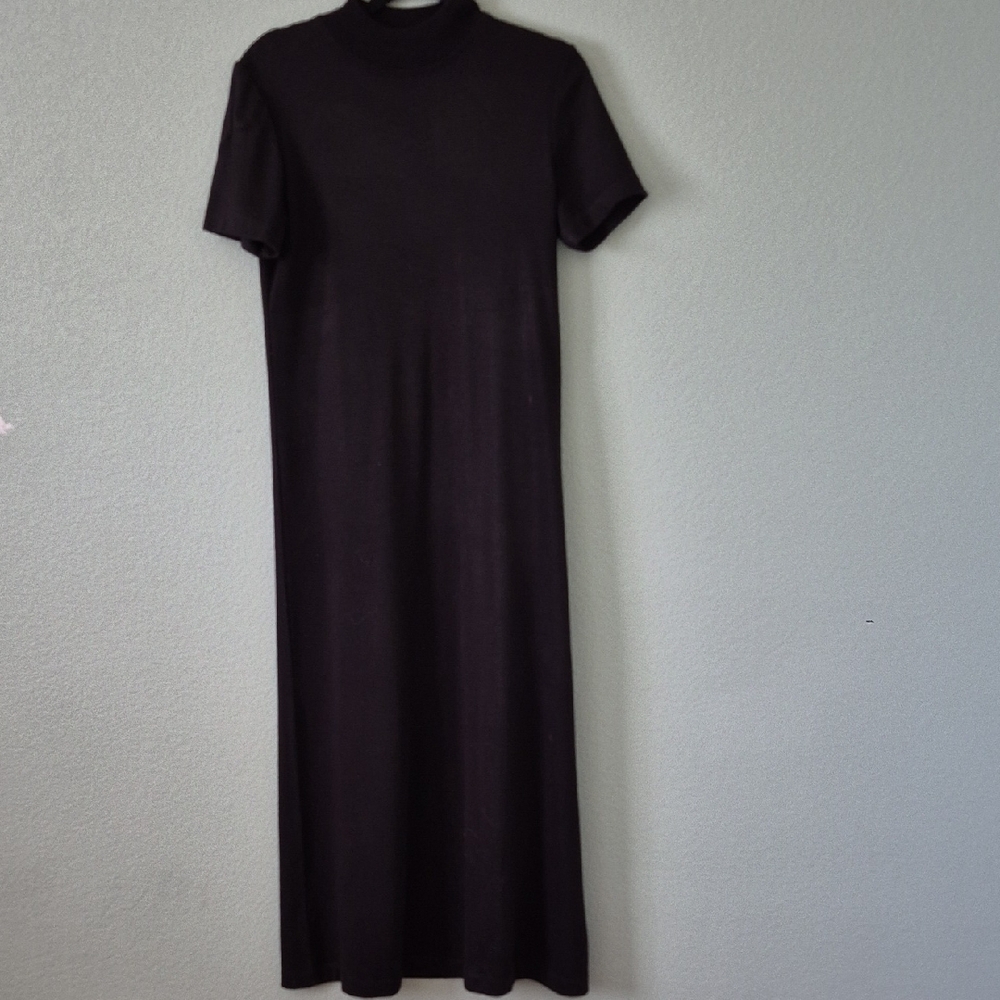 Classic Black Mock Neck Maxi Dress